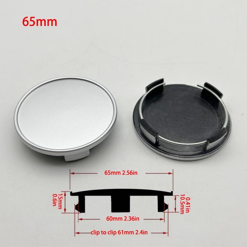 4Pcs/Lot No Logo Blank Base 65mm Black Silver Fit Yourself 60mm Logo Sticker Wheel Center Cap Rim Tire Cover Car Styling