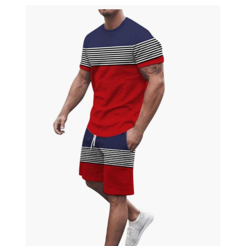 Men's Summer Personalized Creative Colorful Printed Casual Fashionable Comfortable Loose Sport Wear