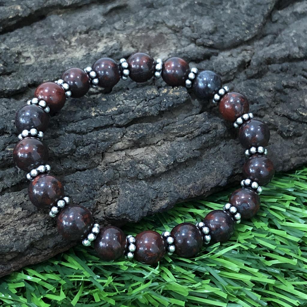 8mm Natural Iron Tiger Eye Gemstone Beads Jewelry Handmade Charm Bracelet 7.5" For Anniversary Gift CSB-29