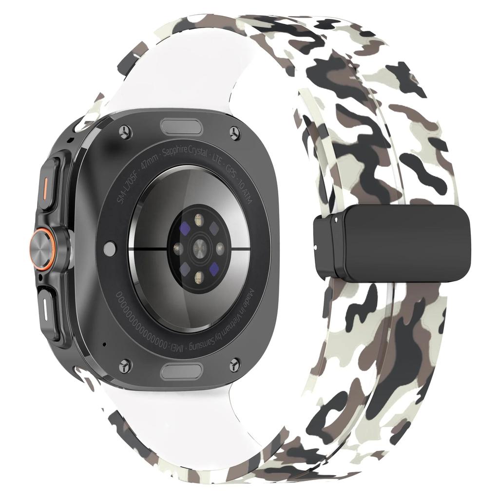 Silicone Sport Strap For Samsung Galaxy Watch Ultra 47mm Strap Magnetic Folding Clasp for Galaxy Watch Ultra2 2025 2026 Replacement Bracelet Strap