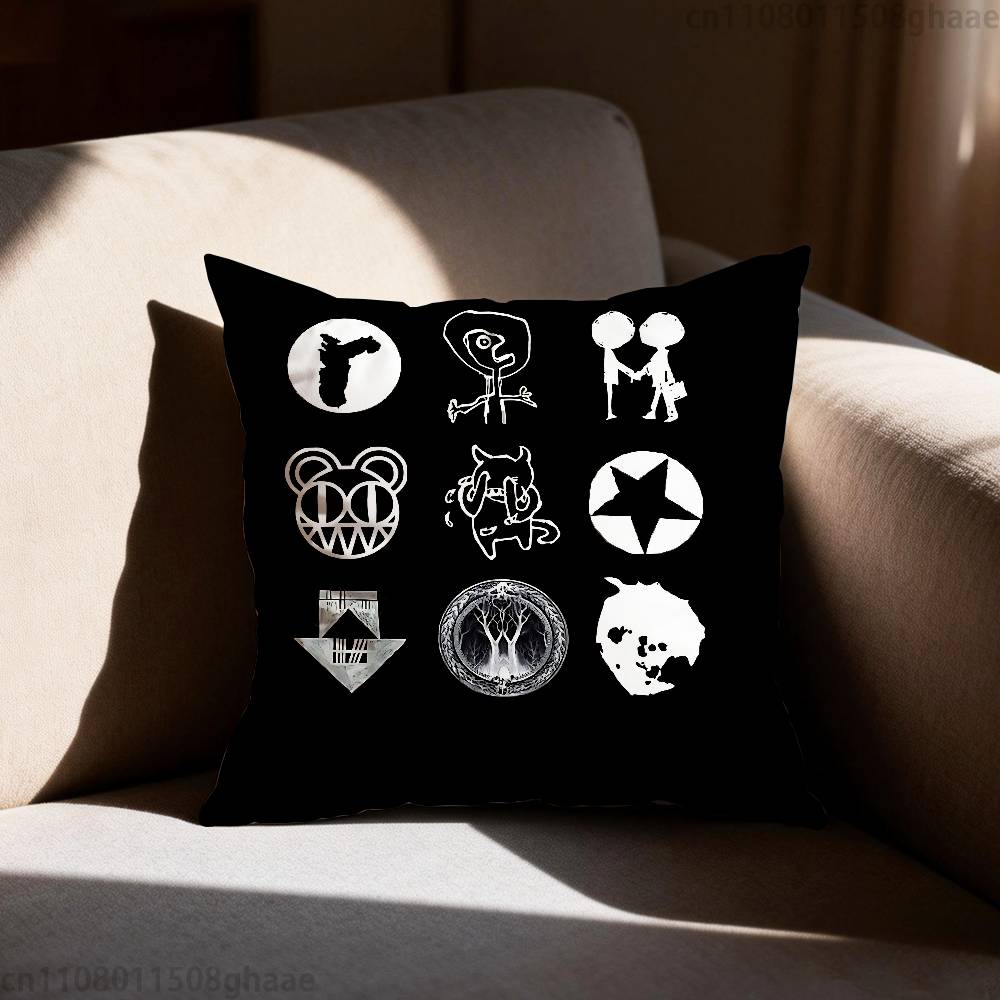 Art Rock Band Radiohead Pillow Case Square DoubleSided Printing Short Plush Sofa Cushion Cover Bedroom Bedside Pillow