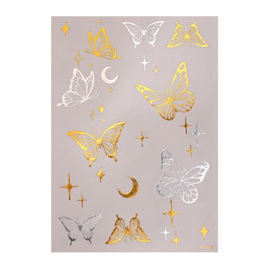Golden Silver-color Metallic Tattoo Sticker for Women Girls Temporary Tattoo Sticker