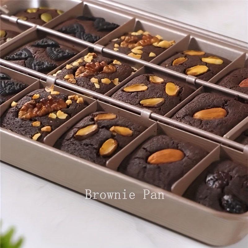 In Stock Non-Stick, Fixed Bottom 18-Cavity Brownie Pan - Square Cake and Bread Baking Mold