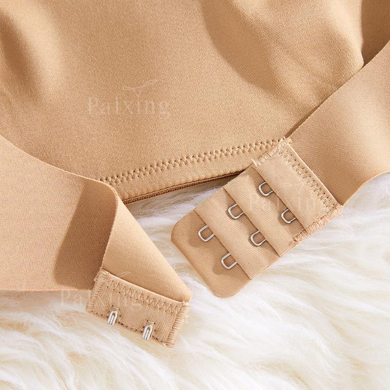 See Through Mesh High Elasticity Wire Free Front Closure Side Gathering Push Up Women Bandeau Bra