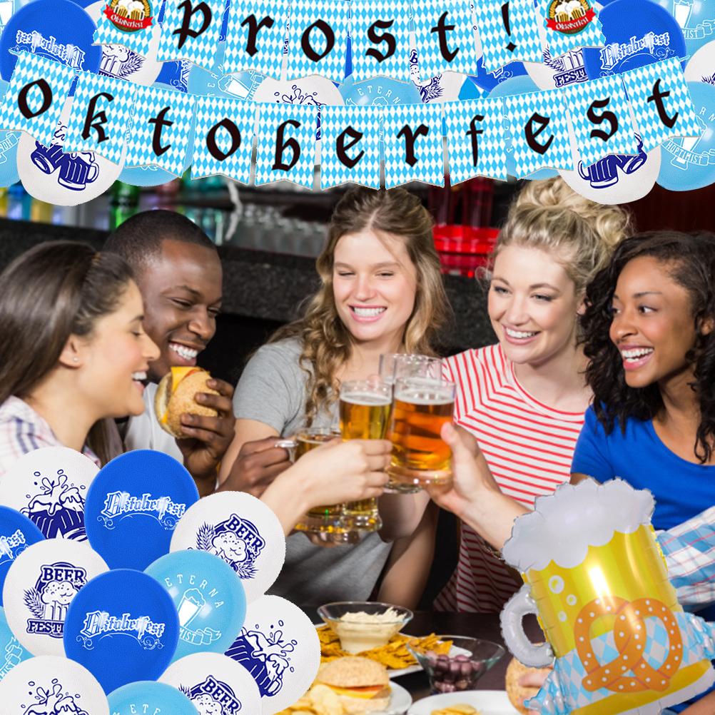 Oktoberfest Balloon Decoration Set Oktoberfest Party Bavaria Decoration Banner Balloons Hanging