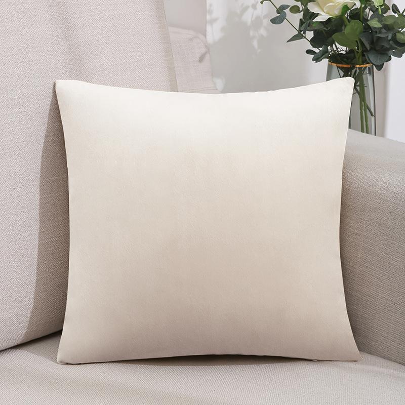 New Solid Color Nordic Velvet Pillow Sofa Office Living Room Simple Plush Cushion Bedroom Bedside Pillow