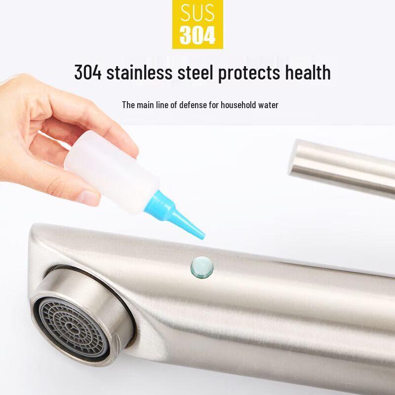 Brushed 304 Stainless Steel Single Cold Basin Faucet