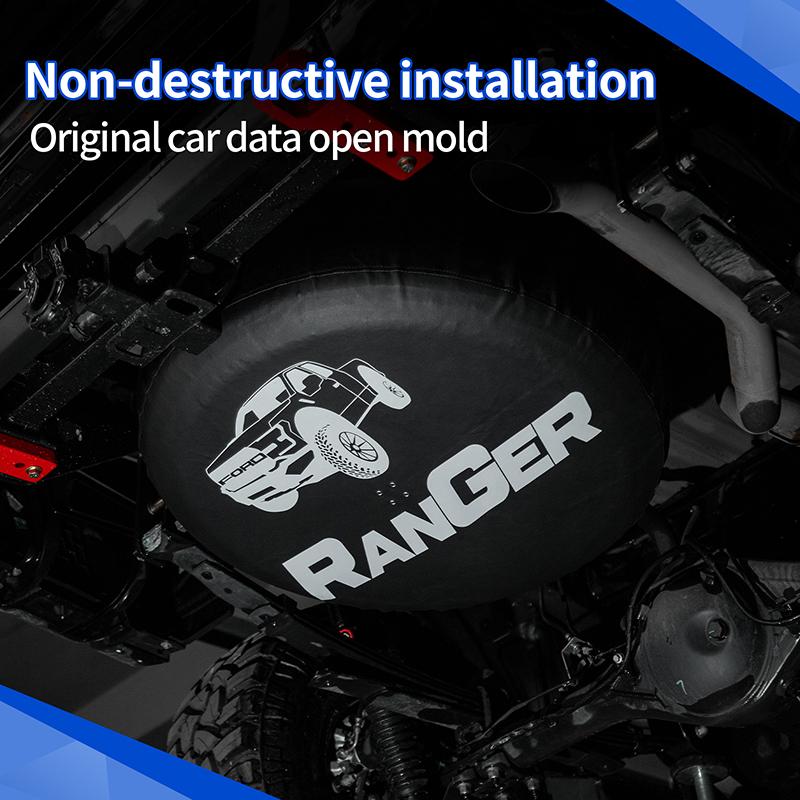 Skydd för reservdäck för Ford Ranger Stänkskydd Dammskydd Dräneringshål Modifiering Uppgraderingstillbehör