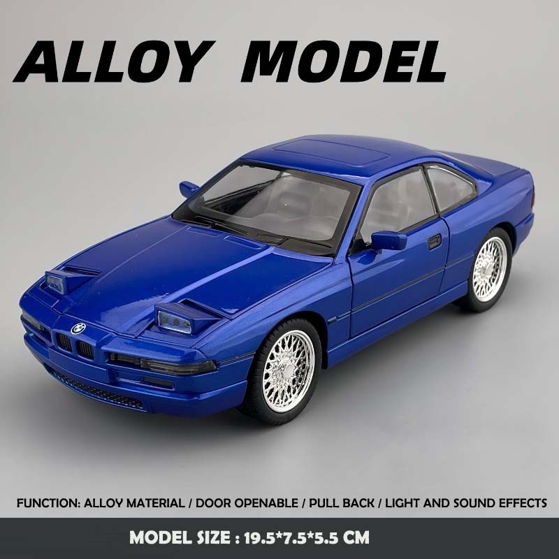 

Simulation 1:24 BMW 850CS Alloy Car Model with Sound and Light Collection Hobbies Diecast Toy Vehicle Metal Miniature Voiture