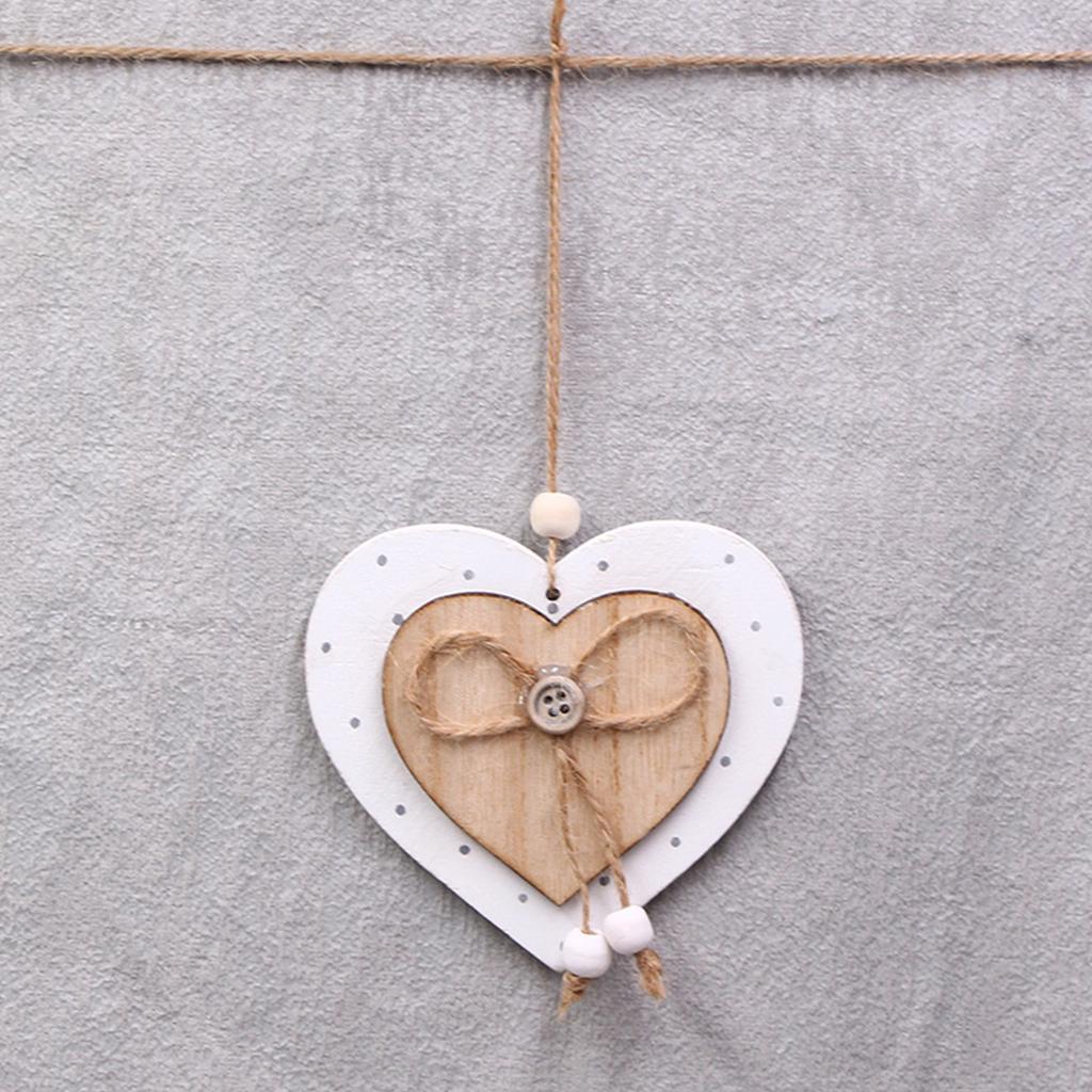 Wooden Heart Shaped Pendant for Indoor and Outdoor Decoration Room Hanging Ornament Handmade Wall Art Accessories