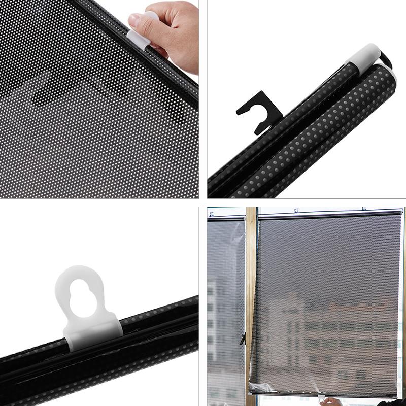 1PC Curtains Multiple Sizes Telescopic Shading Roller Blinds Easy To Install Sunscreen Home Shading Sunshade Durable Summer