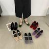 Fashion Bailamos 2025 Women Velvet Flats Round Toe Shallow Soft Ballerina Shoes Ladies Casual Dress Shoes Ballet Loafers Classics Mujer