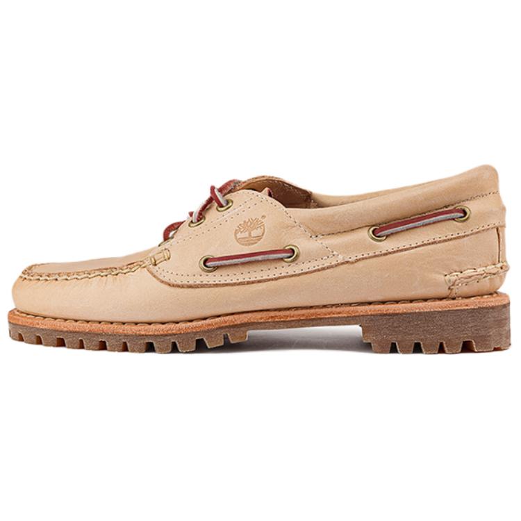 Timberland Women s Noreen 3-Eye Lug Handsewn Boat Shoe Light Beige A2GNVEN2 36