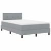 Boxspring Bed with LED Light Strips Light Gray 120 x 190 cm Fabric