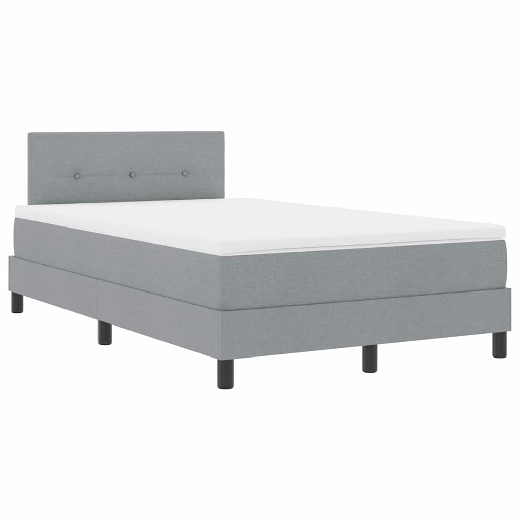 Boxspring Bed with LED Light Strips Light Gray 120 x 190 cm Fabric
