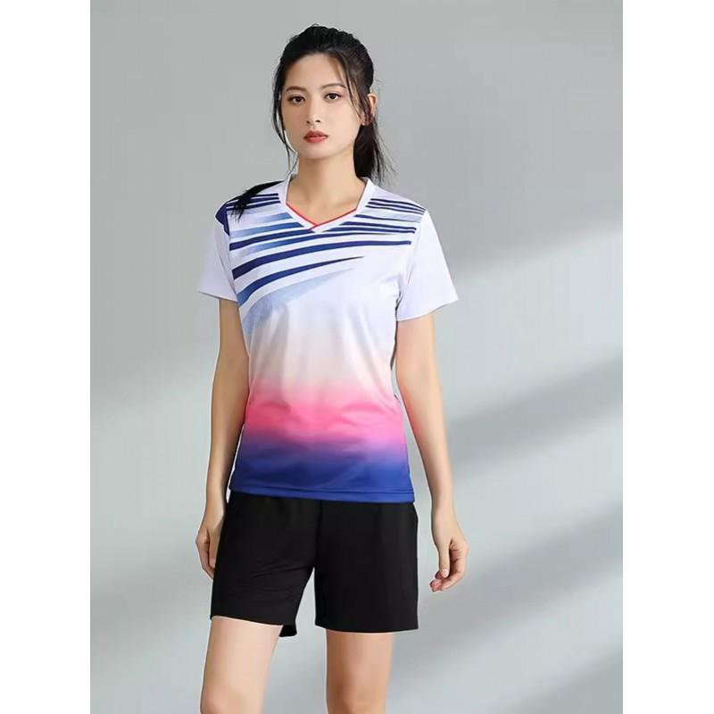 Men Women Badminton Shirts Short Sleeve Breathable Team Training Competition Tops