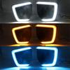 LED Daytime Running Lights For Suzuki Jimny 2012-2018 DRL Turn Signal Fog Lamps, White+Yellow+Blue Light-A58X