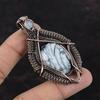 Pinolith Jasper Pendant Copper Wire Wrapped Gemstone Handmade Pendant Rainbow Moonstone Jewelry Gift For Her Wire Wrapping Stone Jewelry