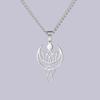 Crescent Moon Lotus Pendant Mace Necklace for Women Stainless Steel Jewelry Neck Link Chain Valentine's Day Christmas Gifts New