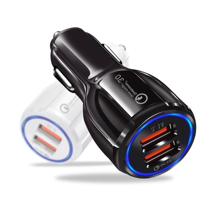 QC 3.0 Dual-USB 6A Schnelles Autoladegerät / Schnelles Laden für Mobiltelefone und Tablets