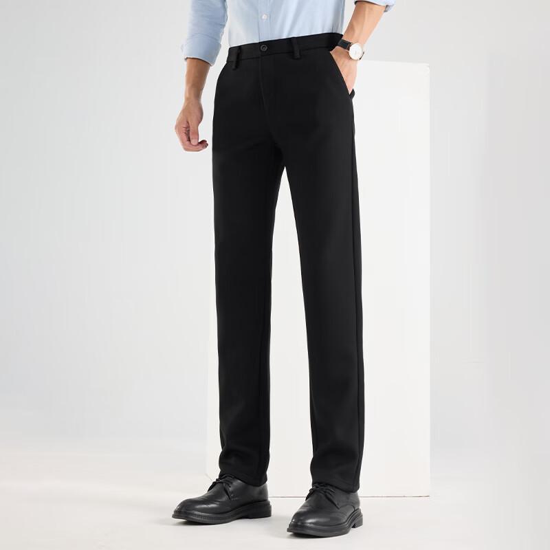 

Men s Thickened Warm Straight Business Casual Pants 40