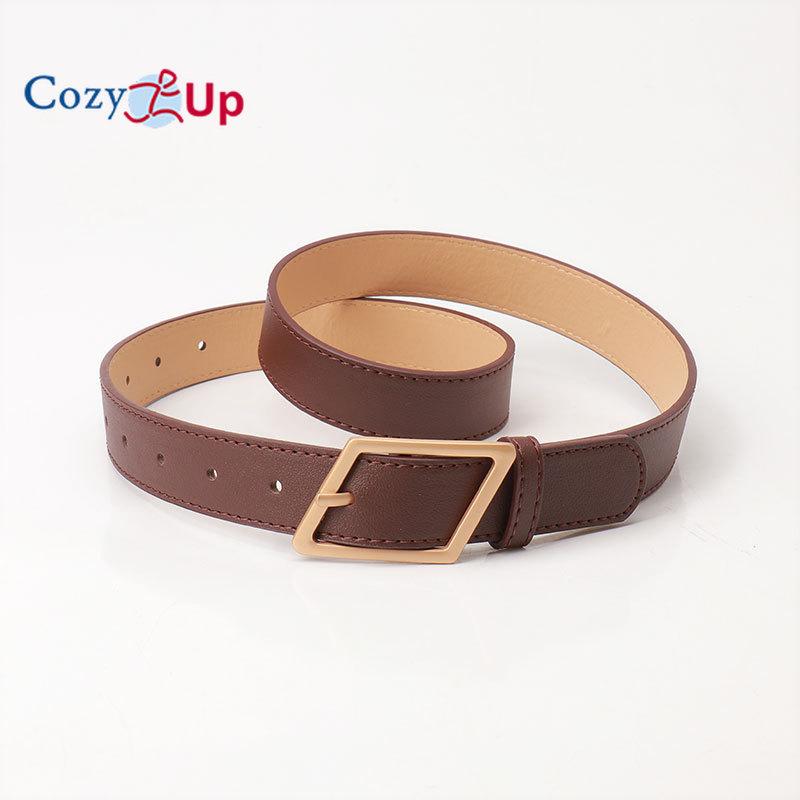 

Женские двусторонние кожаные ремни 2,8 дюйма для джинсов, брюк, платьев с модной винтажной серебряной пряжкой 105x2.8cm коричневый