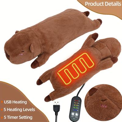 USB Electric Heating Pad, 5V 2A Soft and Comfortable Capybara Plush Heating Pillow, Suitable for Women and Wife Christmas Valentine'S Day Gift