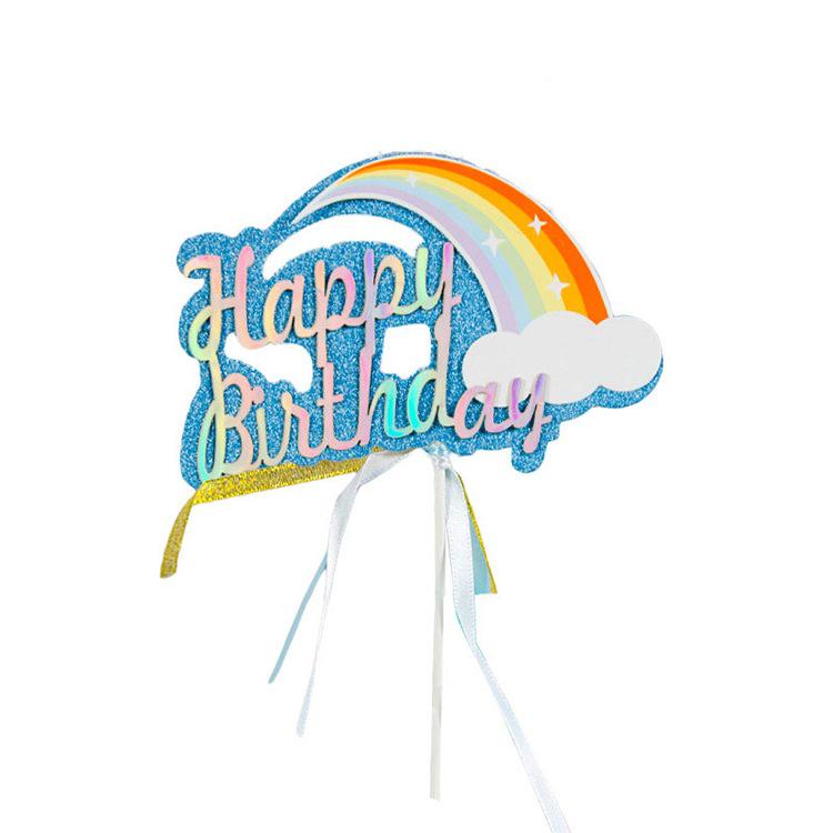 Dazzling Rainbow Tassel Birthday Cake Topper - Dessert Table Decoration