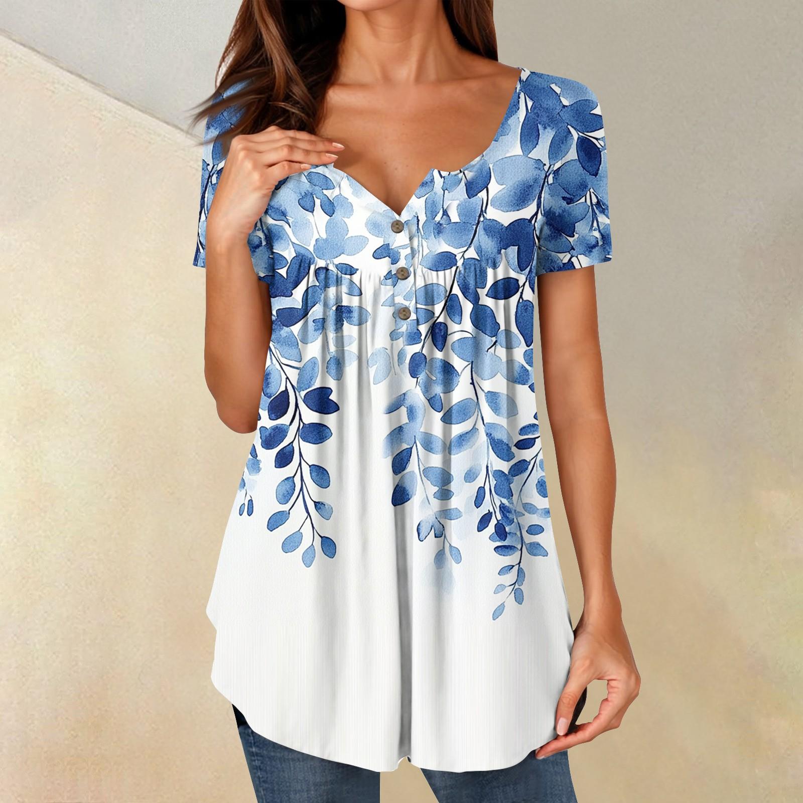 

Женские туники, топы, нарядные, повседневные, летние, рубашки с коротким рукавом, свободный крой, плиссированный топ в стиле бохо L