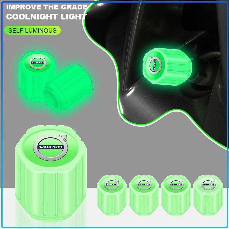 Car Tire Valve Caps Luminous Valve Stem Caps For Volvo XC90 XC60 XC70 XC40 V90 V60 V40 C70 C30 S80