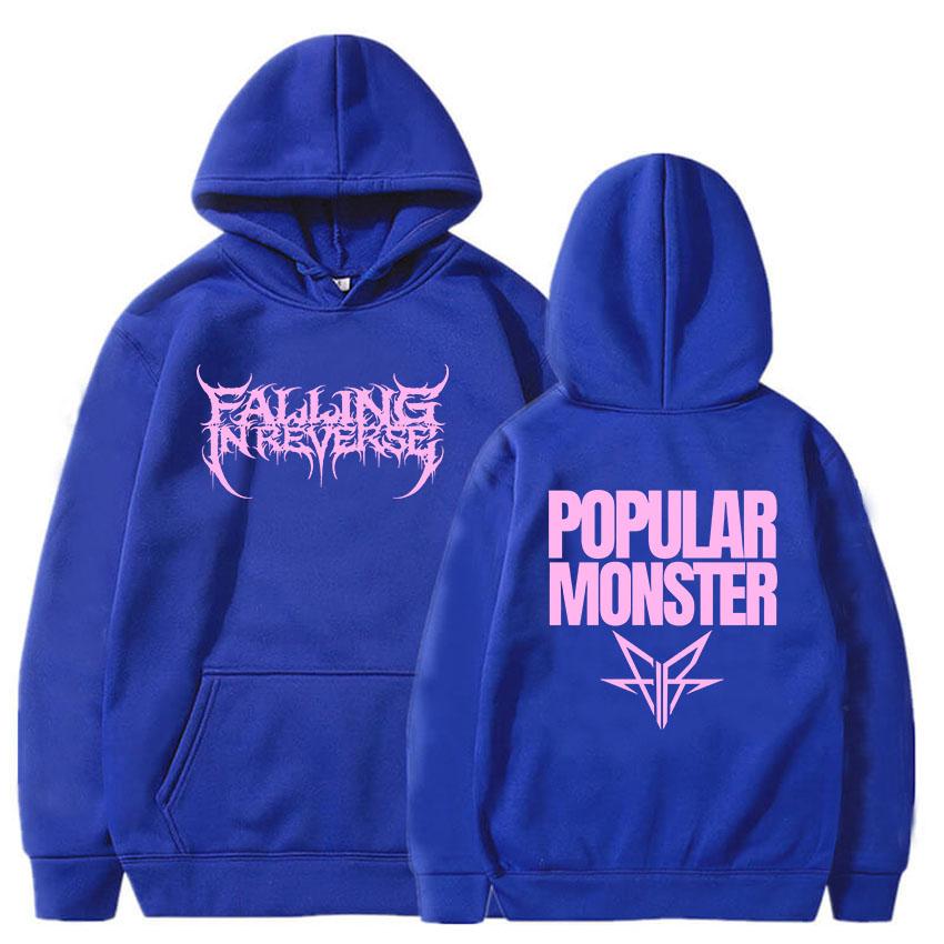 Album Popular Monstour Printing Hoodies Falling in Reverse Rock Band Sweatshirts Winter Hooded Long Sleeve Pullovers Moletom Men