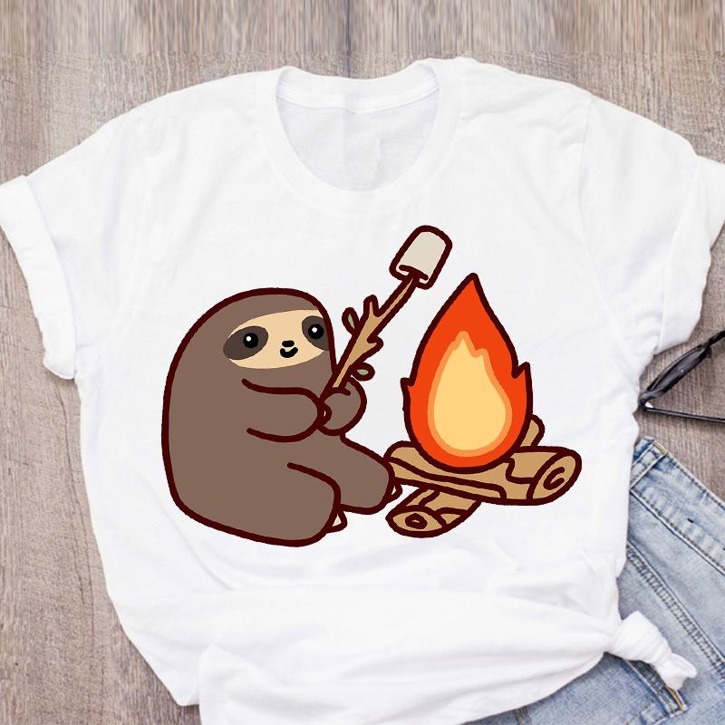 Cat Coffee Paw Strawberry Women's T-Shirts Cute Cartoon Top Female T Shirt Summer Funny Clothes O-Neck Ladies Tee Tops Shirts
