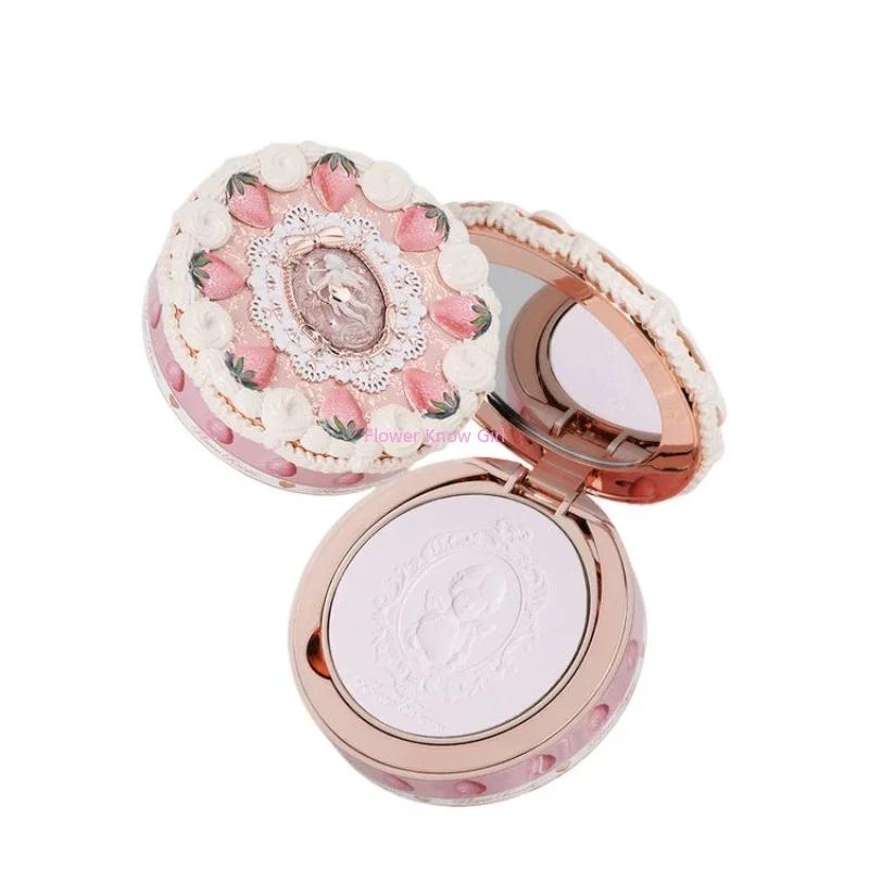 Серия Flower knows Strawberry Cupid Матирующая прессованная пудра Мягкий фокус Контроль жирности Стойкая пудра