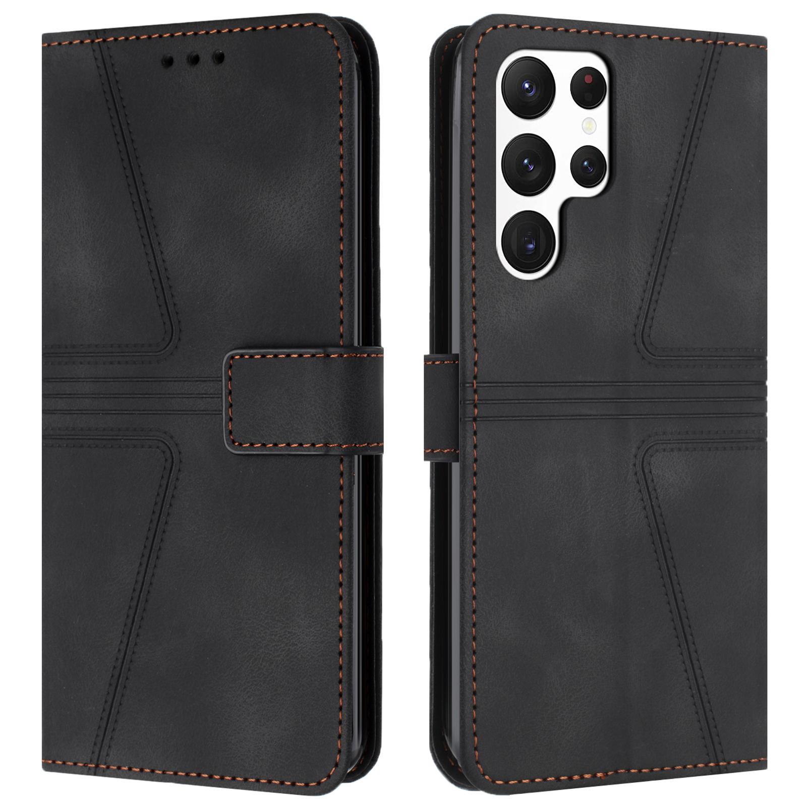 

For Samsung Galaxy S25 Ultra Case Triangle Imprinted Anti-Scratch Phone Wallet Cover A
