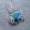 Modische Niedliche Krabben Anhänger Halskette Für Frauen Einlage Blaues Imitationsopal Halskette Hochzeitsschmuck Geburtstagsgeschenke