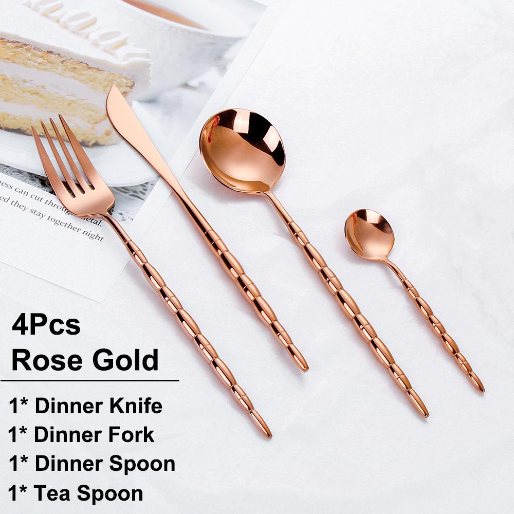 8/12/16/20/32 Pieces Gold Tableware Stainless Steel Cutlery Set Sliver Dinnerware Knife Fork Spoon Set For Home Kitchen Utensils