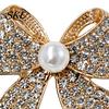 Electroplated Bow Accessory Brooch Pin, 3D Design with Imitation Pearl, Pin Strong Buckle Badge for Coats Shirts Bags Accessories Anti-oxidation