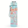 1PC Abstract Red Line Graffiti Minimalist Print 750ml Portable Sports Water Bottle Leakproof Gym Outdoor Travel Drink Cup