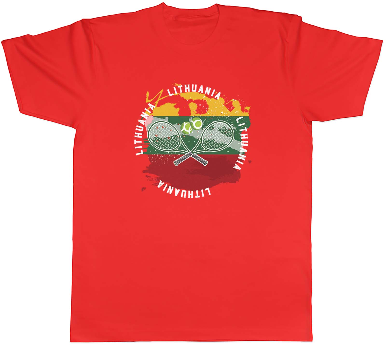 Tennis Sports With Lithuania Flag Mens Unisex TShirt Tee Gift S