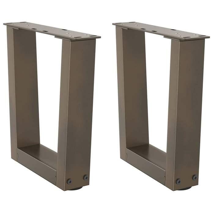 VidaXL Pieds de table basse en forme de V, 2 pièces, acier naturel, 30 x (30-31,3) cm 4012603