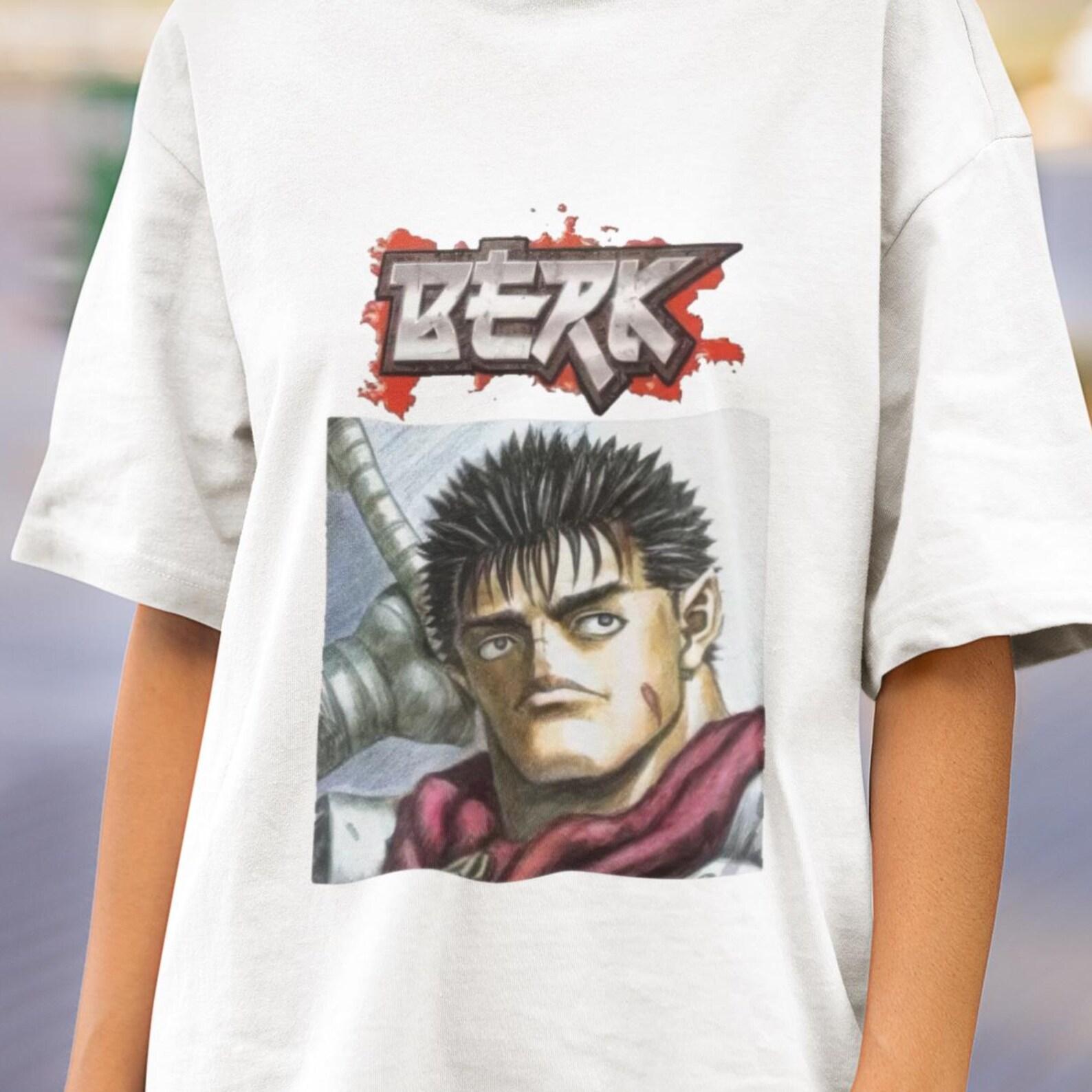 Black Swordsman Shirt, Dark Fantasy Anime Tee, Berserker Manga Art T-Shirt, Gritty Warrior Gift, Brooding Sword Anime Shirt S