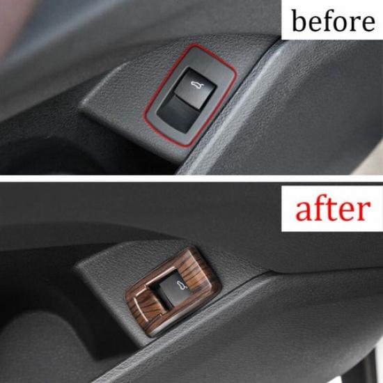 For BMW X1 F48 2016-2022 Pine Wood Grain Tailgate Rear Door Button Cover Trim