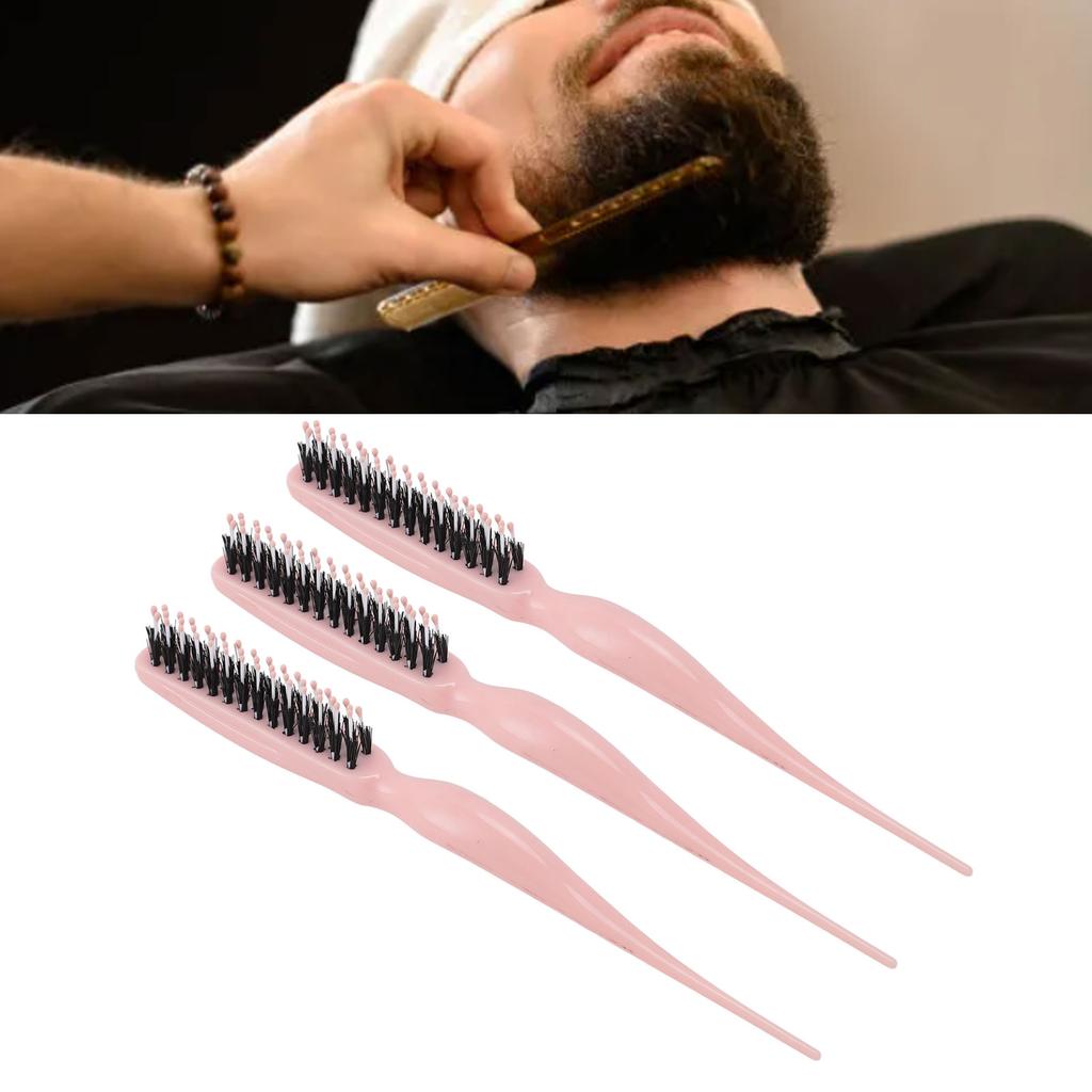 3Pcs Tsing Hair Brush Ergonomic Handle Portable Tsing Brush Rat Tail Comb for Home Travel