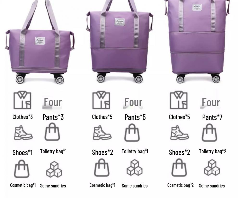 Dreilagige Duffle-Tasche für Wehen und Geburt mit Rädern - Handliche Reisetasche mit großem Fassungsvermögen für Frauen