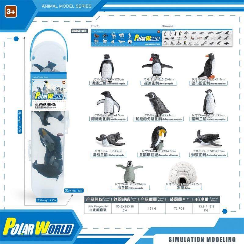 Simulation Antarctic Arctic Penguin Whale Model Mini Polar World Animal Set Static Model Ornament Barrel