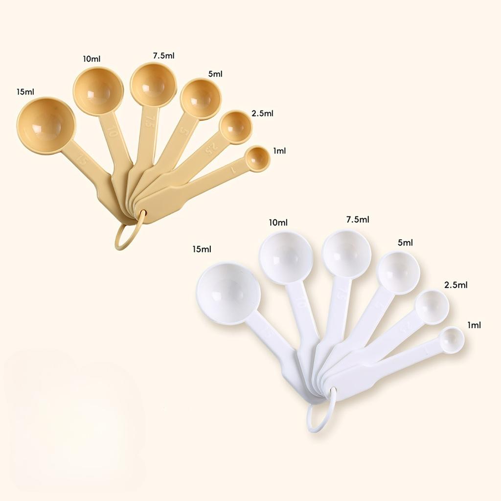 Multi-functional Plastic Measuring Spoon Set 6pcs/set Nestable Seasoning Coffee Bean Measure Spoons Kitchen Baking Accessories