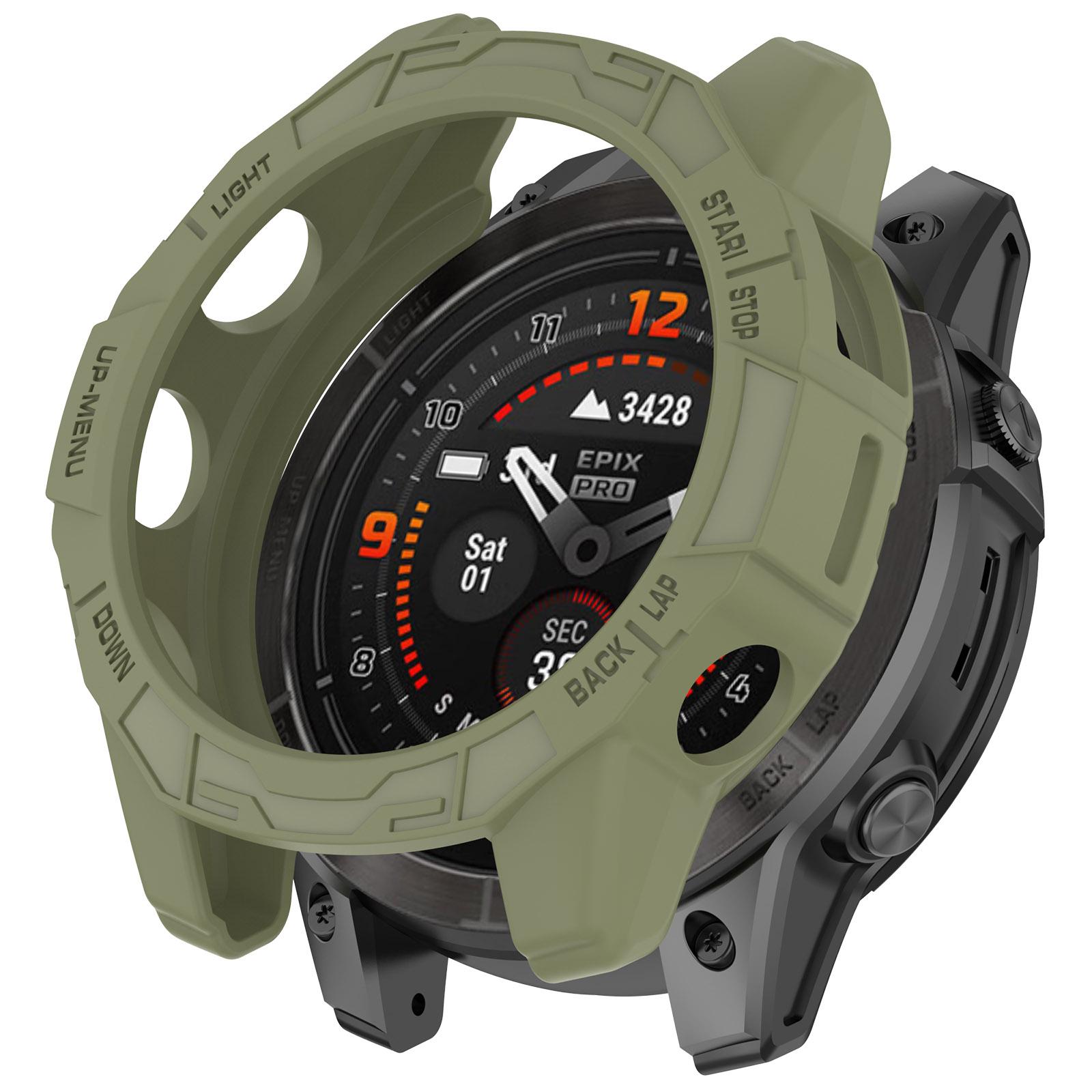 For Garmin Fenix E 47mm TPU Watch Case Anti-Scratch Hollow Watch Frame Cover B