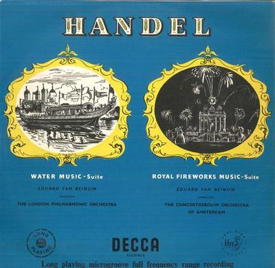 LP Record EDUAED VAN BEINUM, LONDON PHILHARMO - Handel Water Music - Suite / Roral LXT2792 DECCA 1954 UK Classical Used