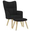 Relaxation Armchair with Footstool Black Fabric