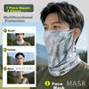 KELME Summer Cycling Ice Silk Sun Protection Face Mask with Ear Loops Neck Gaiter UV Protection for Men and Women Fishing Mountaineering Scarf